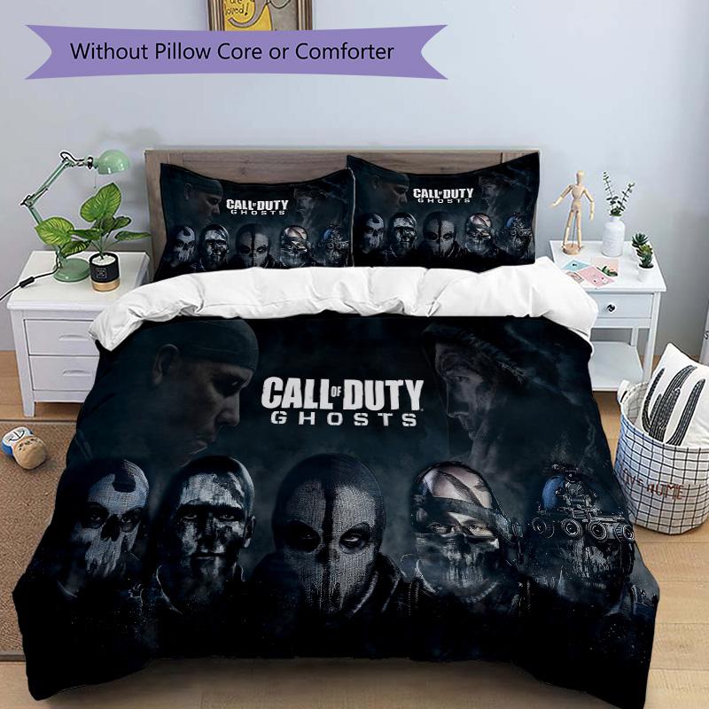 Ghosts Call Duty Modern Warfare Print 3Pcs Bedding Setduvet Cover With 2 Bedropillowcase Home Birthday Gift