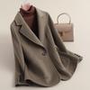 Autumn New Double-sided Wool Short Small Suit Coat Slim-fitting High-end Small Woolen Coat Women
