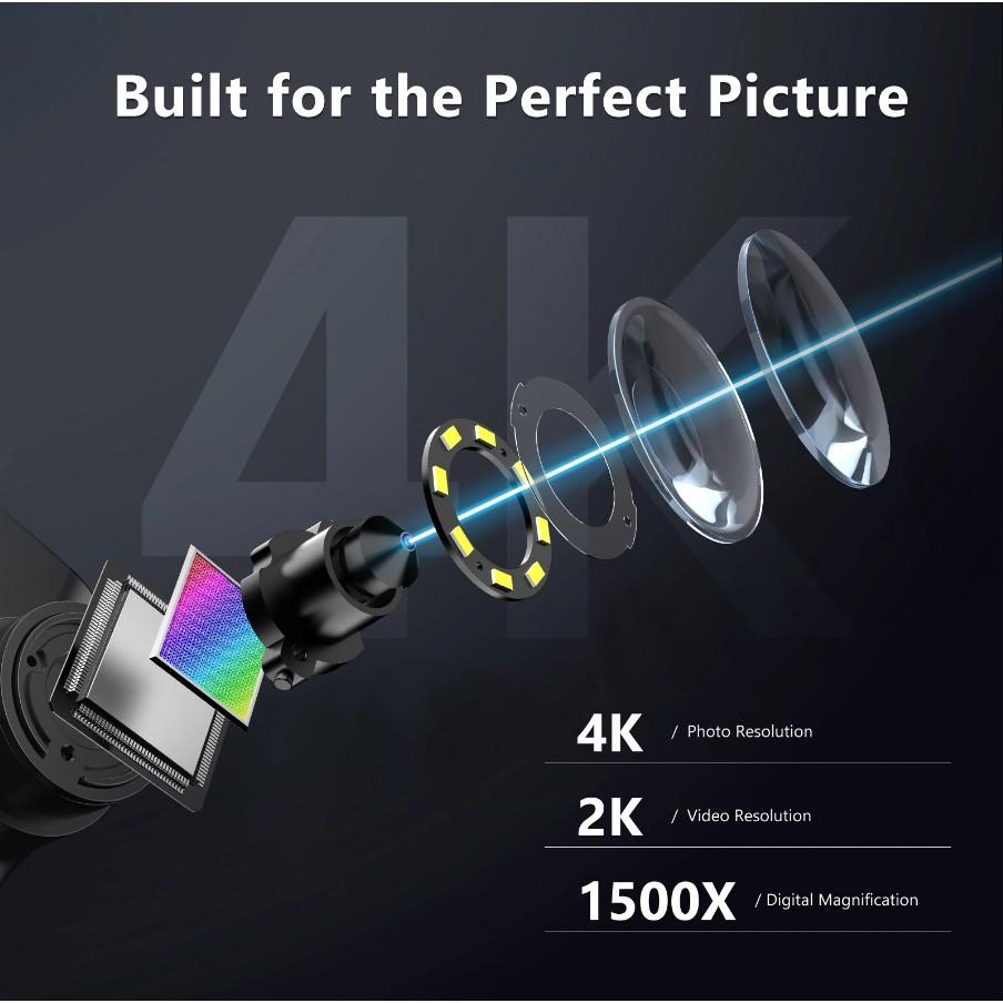 7 Inch 1600X Adjustable Repair Magnifier 1080P Professional Welding Tool IPS 4K Digital Electron Microscope