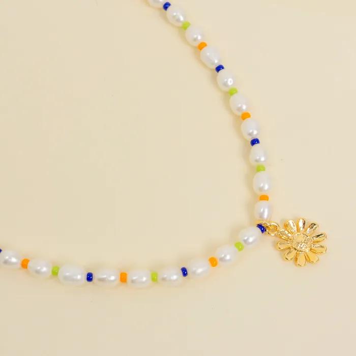 Seed Freshwater Pearl Daisy Flower Bracelet [Seed Freshwater Pearl Daisy Flower Bracelet _18k Gold]