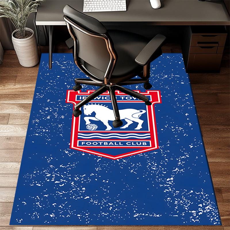 FC Ipswich Crest Rug for Living Room, Game Rooms, Office, Bedroom, Office Floor Mat Playful Design, fan gifts Christmas decor