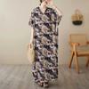 V-neck Thin Plus Size Loose Vintage Cover-up Long Dress