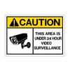 Hisun Tin Sign HD Tin Sign Bilingual Security Warning Wall Decor  Retro French  English Video Surveillance Metal Poster for Business Home