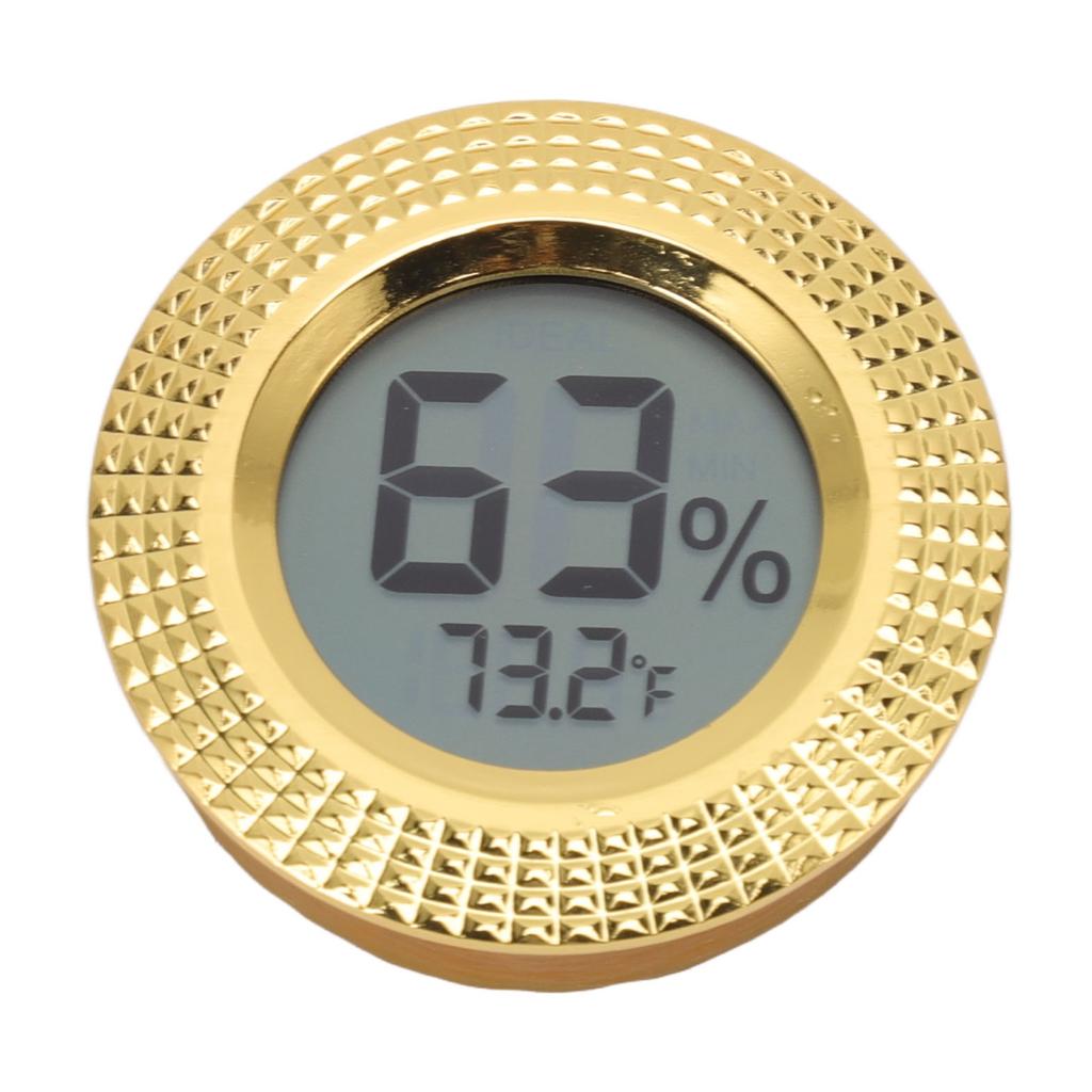 Insert Digital Hygrometer Round Cigar Box High Accuracy Electronic Temperature Humidity Meter