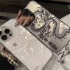 Nuova Lussuosa Custodia per Telefono con Drago Cinese Miti e Leggende Orientali Laser per iPhone 11 12 13 14 Pro Max 15 Plus Copertura 3D Totem Anti-caduta