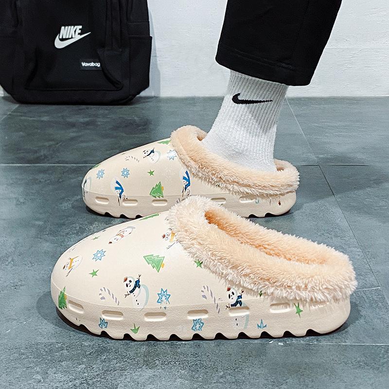 Kindliche Baumwollschuhe für Herren Winter Zuhause Innen Schlafsaal EVA Cartoon Schneemann Baumwollpantoffeln