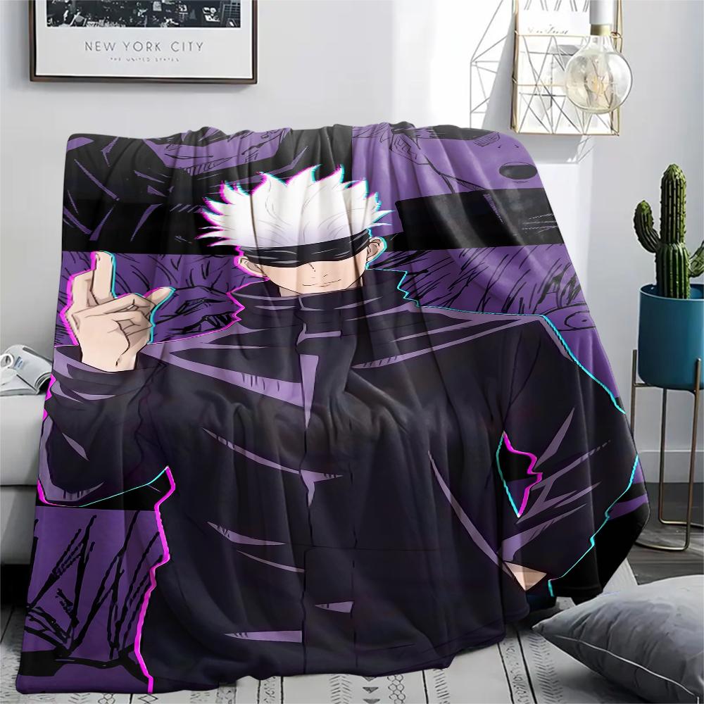 Jujutsu Kaisen Print Flannel Blanket,High quality Comfortable for All Seasons,Home Decor,Warmth and Comfort,Perfect for Christmas Gifts