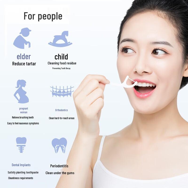 Shuke Bamboo Charcoal Flat Dental Floss Picks, 5x50 Count Family Pack