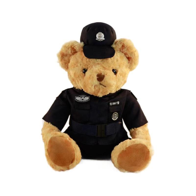 Internet celebrity traffic police bear doll police bear teddy bear doll SWAT fire bear promotional activities souvenir