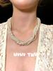Jewelry, Court Princess Multi-Layered Pearl Necklace, Twist, Banquet Haute Couture Wheat Ear Pearl Bracelet Set