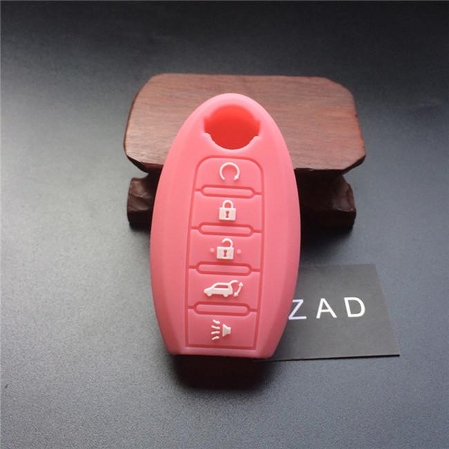 ZAD Silicone rubber car Key Case cover For Nissan Altima pathfinder juke x-trail 5 buttons key