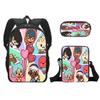 Iconic Distinctive Cool The Midnight Gospel 3D Pattern 3pcs/Set pupil Schoolbags Outing Laptop Daily Pack Sling Carrier Pen Case