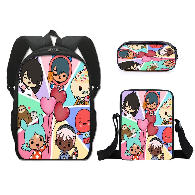 Iconic Distinctive Cool The Midnight Gospel 3D Pattern 3pcs/Set pupil Schoolbags Outing Laptop Daily Pack Sling Carrier Pen Case