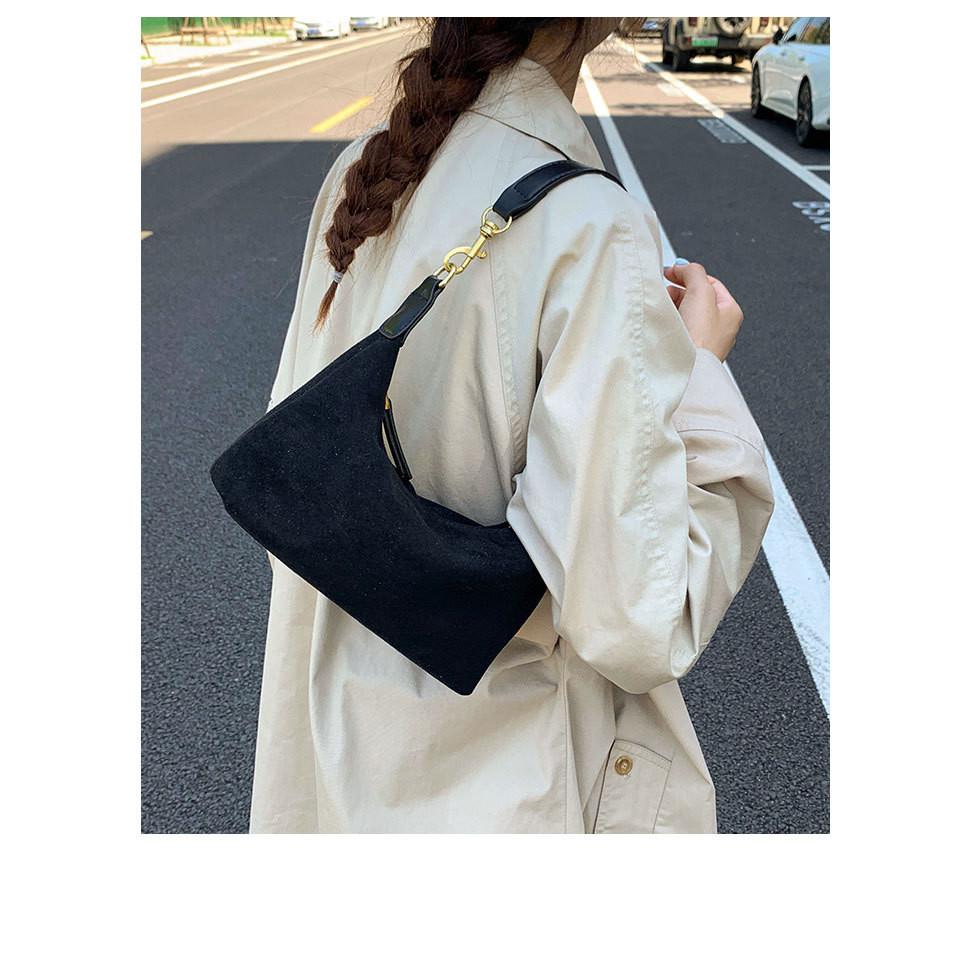 IELGY Ladies Underarm Bag All-Match Retro Suede One-Shoulder Portable