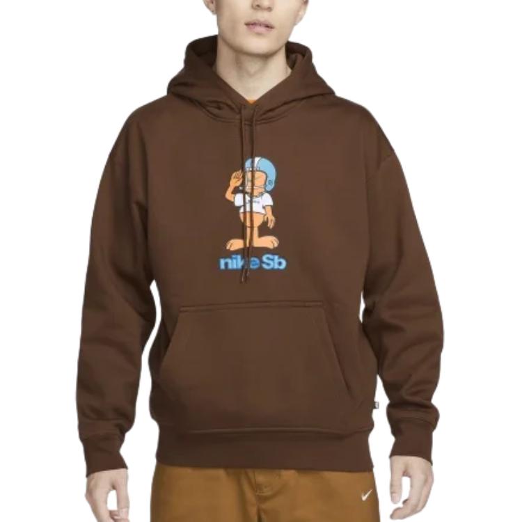 Nike Sweatshirts Men's Chocolate Hooded Moderate Regular FN0548-259