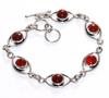 Pretty Carnelian 925 Silver Plated Bracelet 8" Must Have Jewelry Trendy K8u33