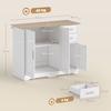 Buffet Sideboard Storage Cabinet With 2 Drawers 3 Doors And Adjustable Shelf 100 X 40 X 78 Cm White And Natural Wood