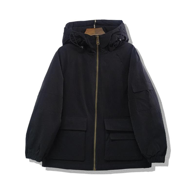 

New winter tooling short jacket hooded goose down jacket loose casual neutral couple S