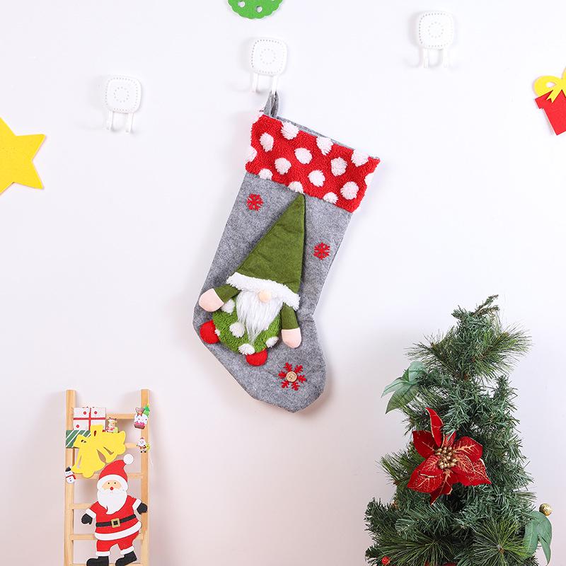 Large 3D Lambswool Forester Christmas Stocking & Candy Bag Ornament