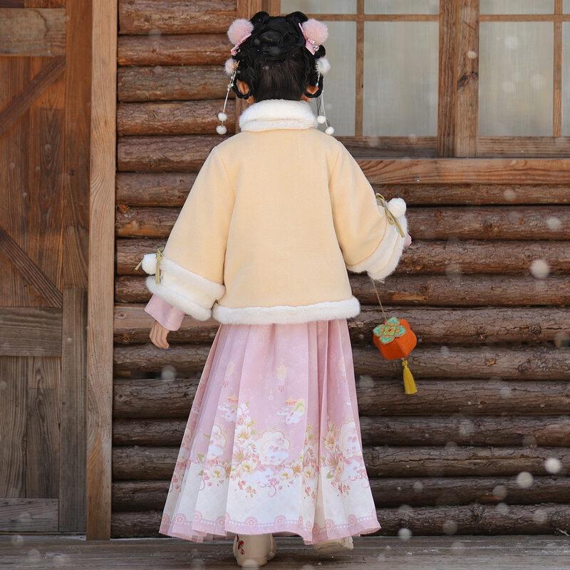 Bamino Girls' Winter Hanfu Ming-style Skirt Set
