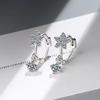 New Arrival Female Pendientes 925 Sterling Silver Flower Micro Pave AAA Zircon Earrings for Women Girl Jewelry Oorbellen Brincos