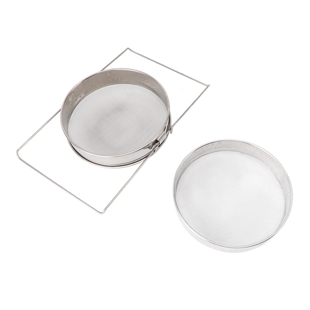Edelstahl Honigsieb Doppelsieb Maschenfilter Imkereiausrüstung Werkzeuge Doppeltes Bienensieb