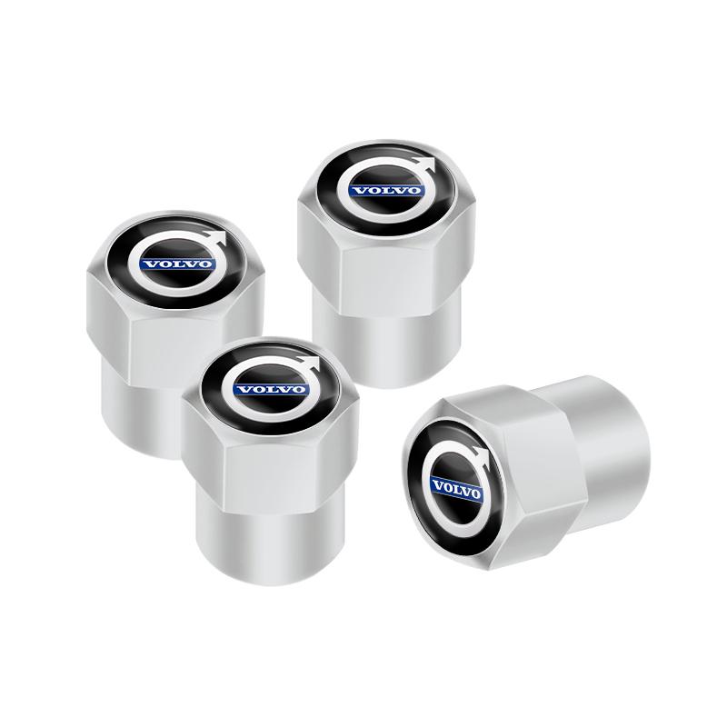 4Pcs Car Tires Wheel Valve Cap Cover Wheel Hub Center Sticker For Volvo XC90 V90 V60 XC60 V40 S80 S60 S90 C40 XC40 V70 XC70 C30