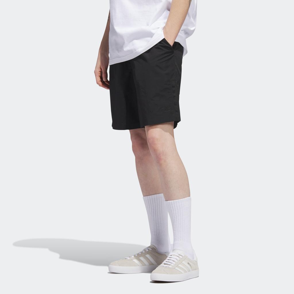 Adidas Originals Skateboarding Water-Repellent Solid Color Elastic Waist Straight-Leg Shorts Unisex Bottoms Black HS3016