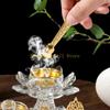 KX4B Glass Incenses Holder Set Arabic Decors Mirrored Serving Tray Storage Jar Meditations Tool For Ramadans Celebration