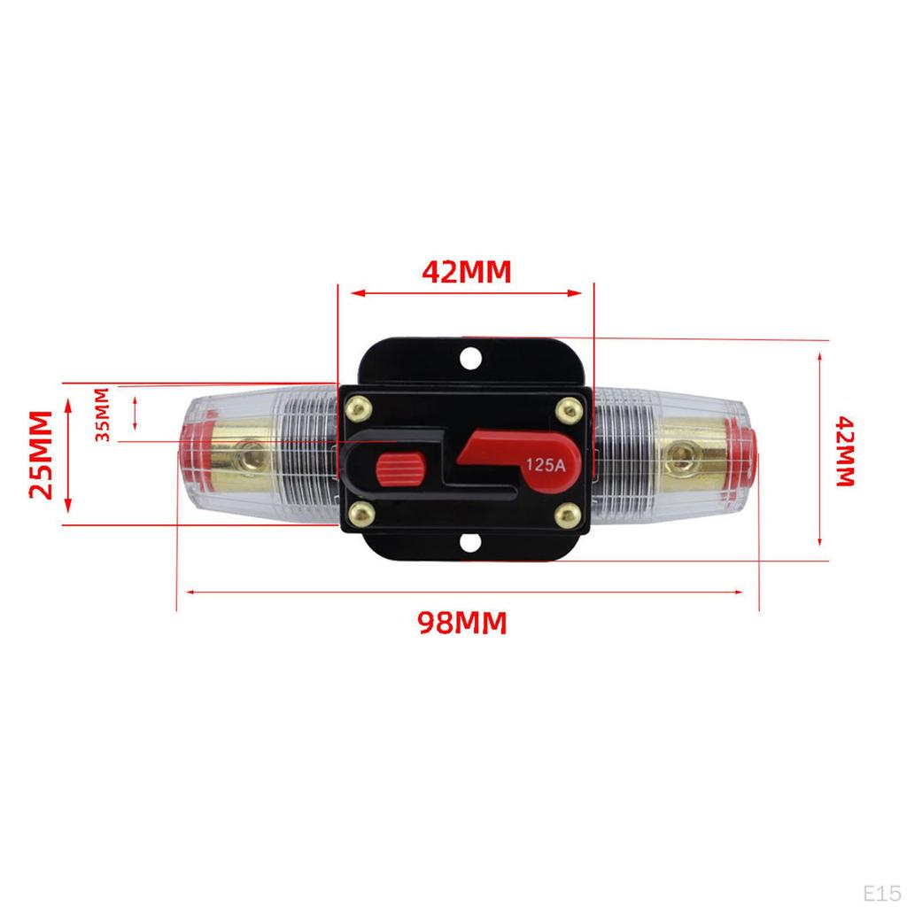 Circuit Breaker with Manual Reset Switch 12-24V 3.8inch Long RV Marine Accessory for Ships Rvs