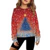 Girls' Hooded Knitted Pullover Round Neck Long Sleeve Top