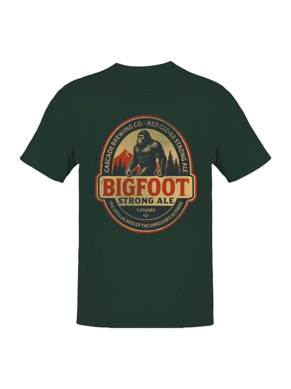 Bigfoot Strong Ale Крафтовое пиво Этикетка Мужская футболка XL