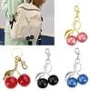 Fashionable Cherry Key Rings Stylish Cherry Bag Ornament Keychain Crystal Alloy Versatile Key Rings Accessory