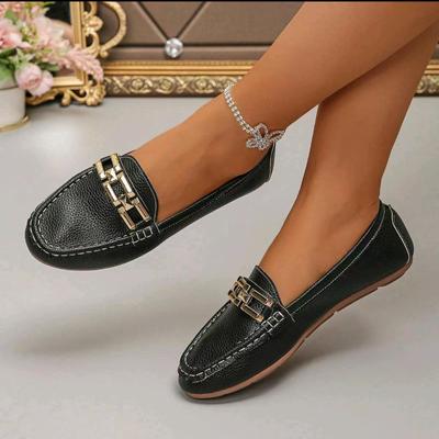 Fashionable Chain Decor Women Flat Loafers Casual Daily Slip-On Breathable Women Work Shoes Comfortable for Work Zapatos Mujer