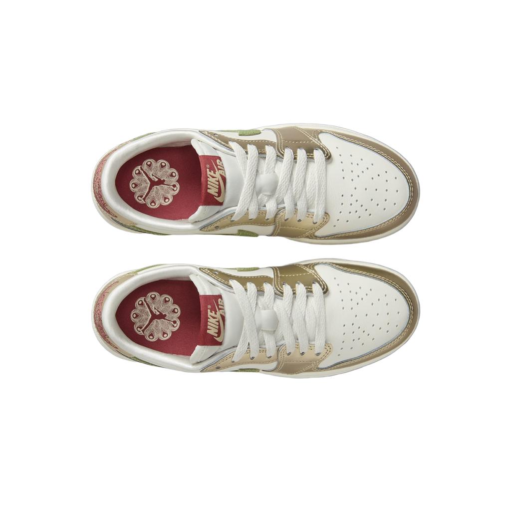 Air Jordan 1 Retro Low OG GS Year of the Dragon Kids Sneakers Gold Sail Oil-Green FQ6593-100