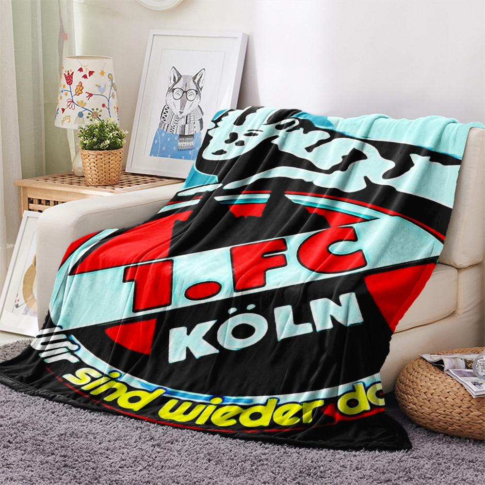 1 szt. Koc Flanelowy z Nadrukiem FC KÖLN, Wysokiej Jakości, Komfortowy na Wszystkie Pory Roku, Wystrój Domu, Ciepło i Komfort, Idealny na Prezenty Świąteczne51