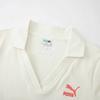 Puma Embroidered Logo Slim Fit Short Sleeve Polo Shirt Women Tops White 626863-65