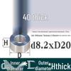 Außen-Ø 20mm Aluminiumlegierung Flache Unterlegscheibe Abstandshalter mit M6/M8/M10/M12 Innenloch - Metallwellenbuchse Isoliersäule.