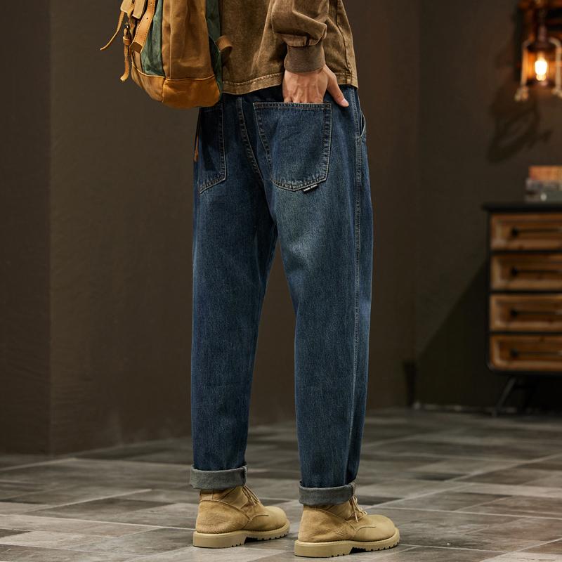 Men's Cotton Jeans High Quality Loose Harem Pants Fashion Baggy Casual Outdoor Work Denim Pants Brand Men's Clothing