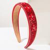 Retro Crystal Flower Full Rhinestone Headband Solid Color Baroque Hairband Women Headband Party Banquet Hair Accessories