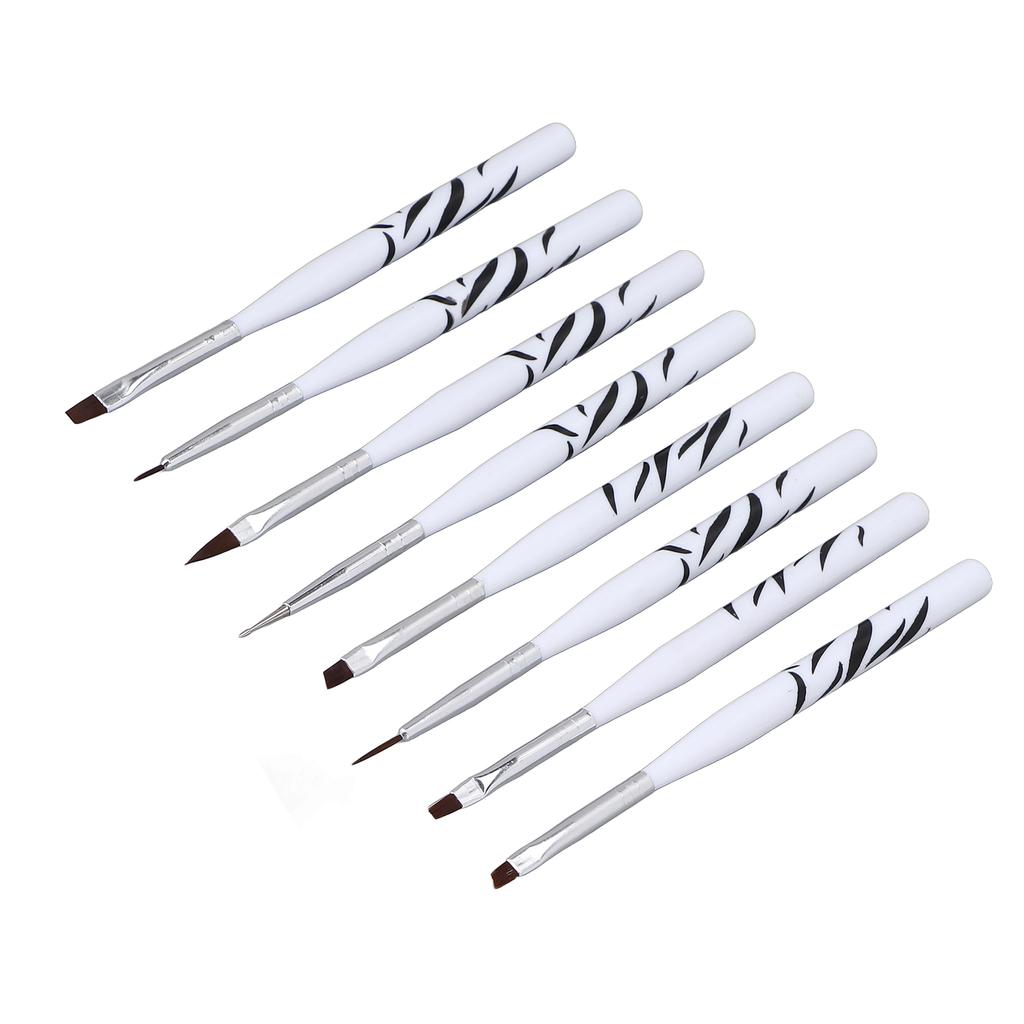 Set di 8 pennelli per nail art professionali per casa, salone di bellezza, pittura unghie, disegno, pennello liner per artista