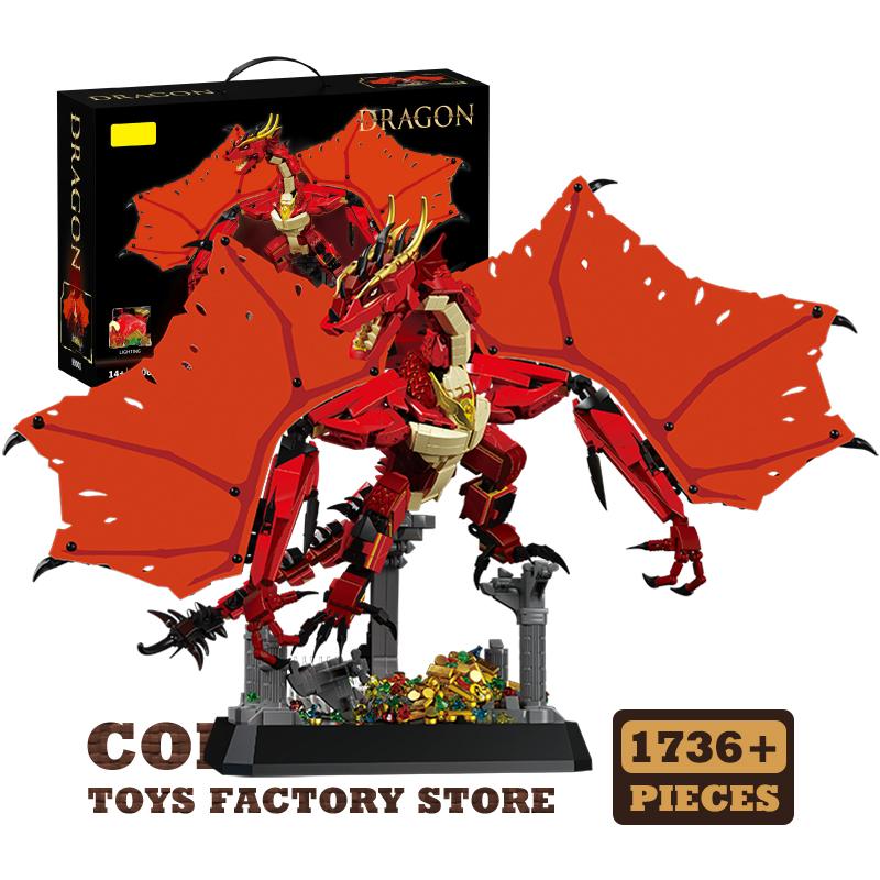 Non-Toxic Moc Bricks Flying Dragon Sets Movie Scene Action Figures Puzzle Toys Magic Animal Building Blocks 3D Model Kids Adults Gifts New