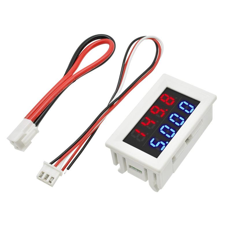 DC 100V 200V 500V 10A Digital Voltmeter Ammeter Blue Red 0-500V Voltage Meter Auto Car Mobile Power Voltage Tester Detector