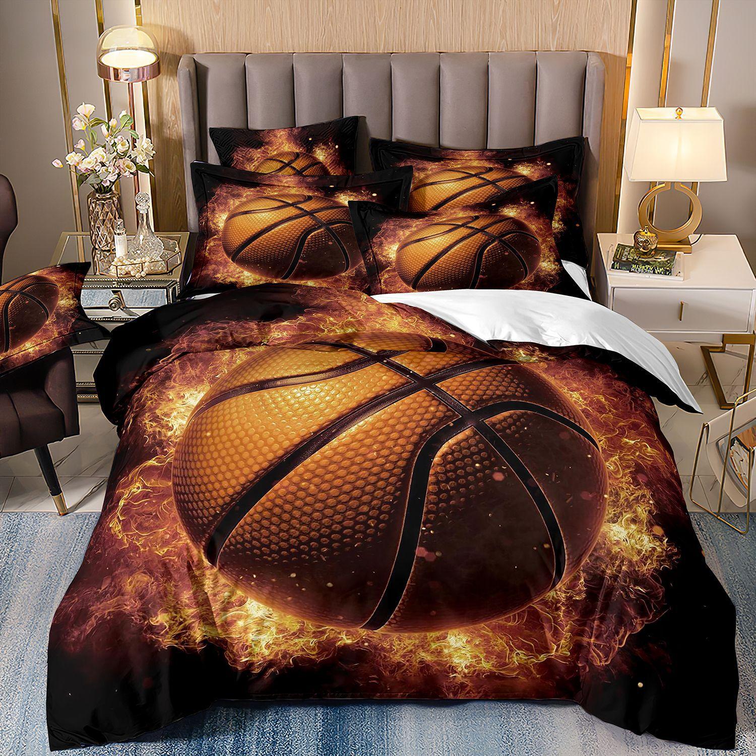 

Quilt Cover Bedding 3D Printing Three Or Four Piece Set Home Textiles Football Basketball Sports EU Twin 135x200cm