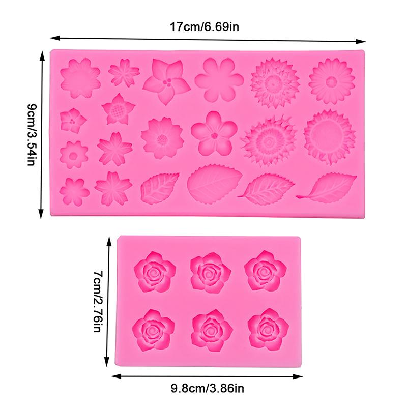 Rose Flower Leaves Silicone Molds Diy Candy Jelly Bakeware For Kids Cupcake Fondant Gummy Molds Cake Baking Decorating Mold