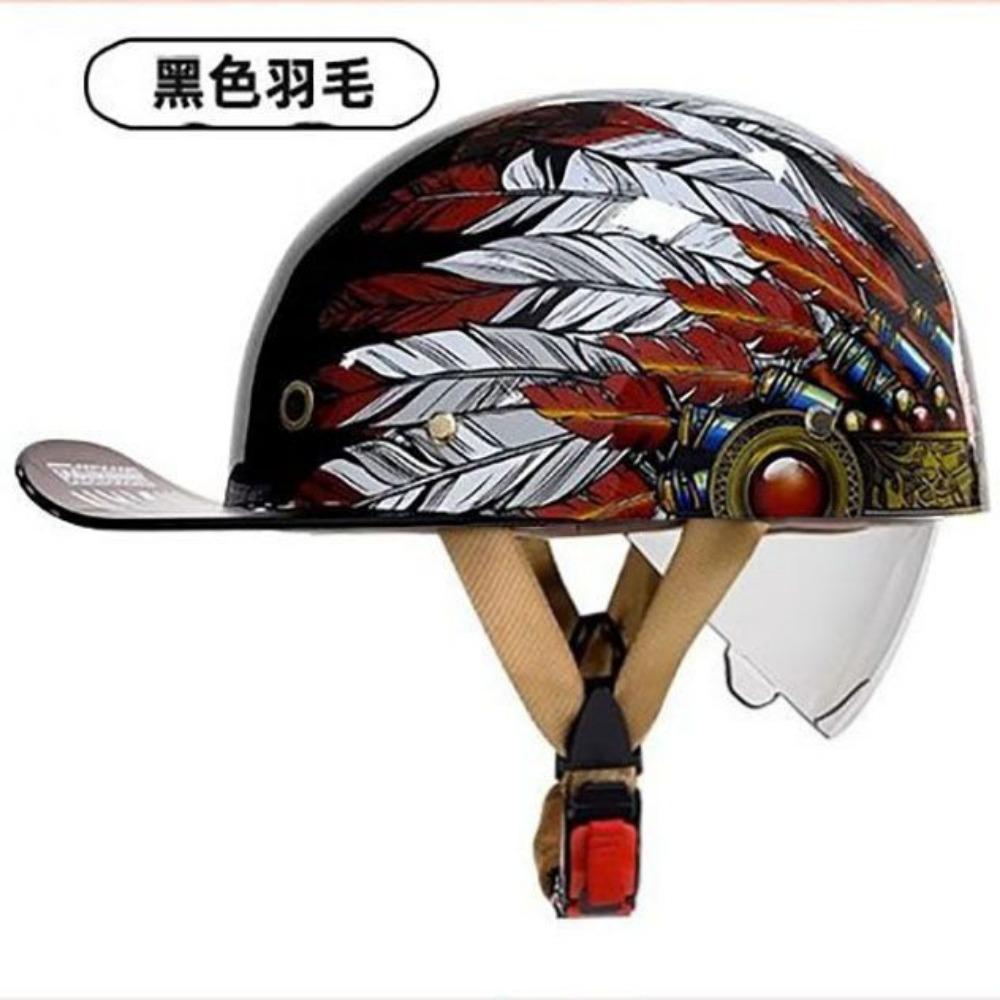 Classic Personality Vintage Summer Scalp Helmet Harley Unisex Locomotive Half Helmet Motorcycle Riding Electric Car Helmet