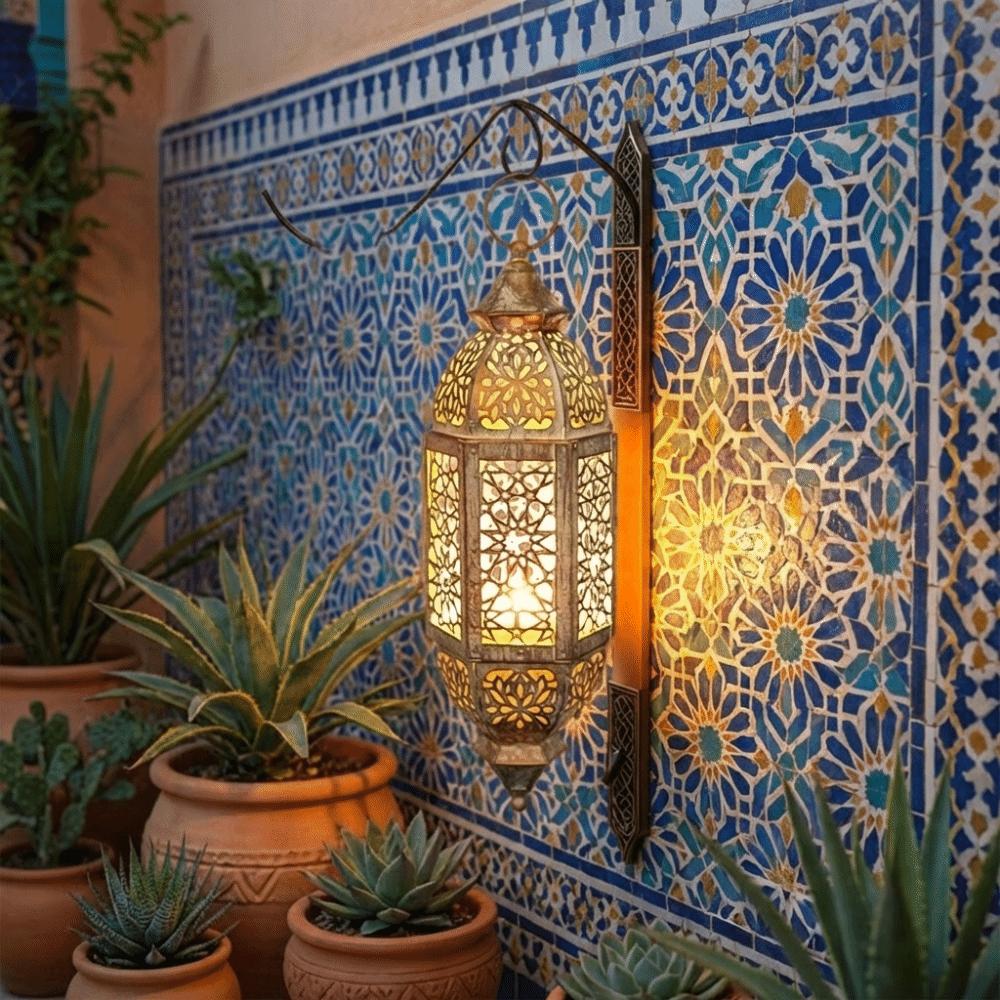 Moroccan Style Vintage Hollow Candlestick Metal Frame Candle Lantern Candle Stand  Hotel