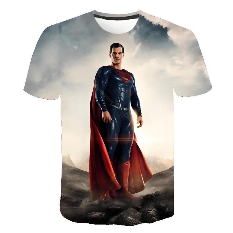 Summer New SuperHero Superman Children's 3d Printed T-Shirt Children's Summer Fashion Short Sleeved T-Shirt Tops