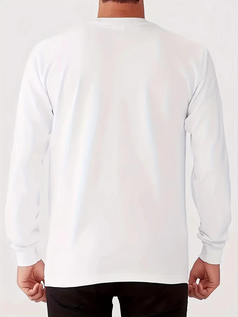 Neues Herren-Langarm-T-Shirt für Frühling und Herbst mit Streetwear-Mode und Komfort, bedruckt mit Buchstabenmuster