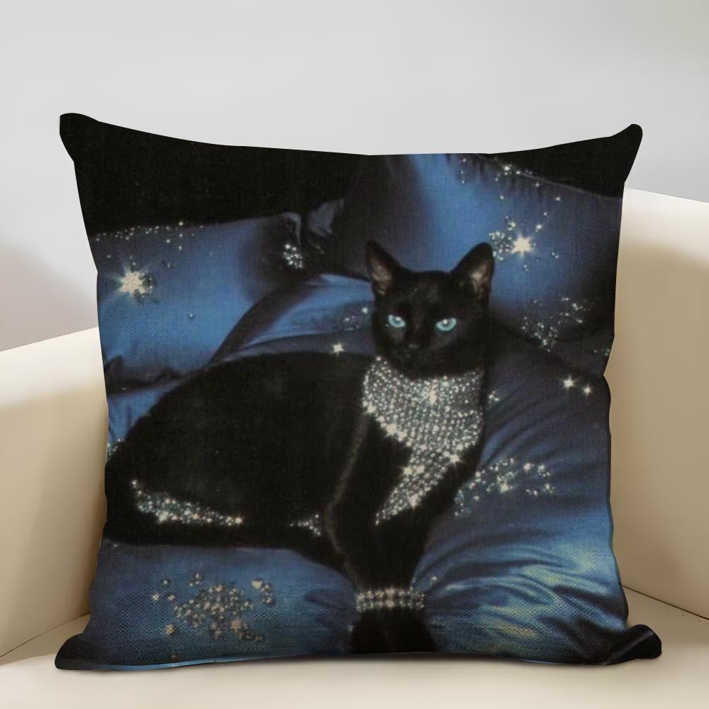 Wild Cats Cushion Cover Household Decoration Linen Sofa Cushion Cover: Skin-Friendly & Breathable with Invisible Zipper